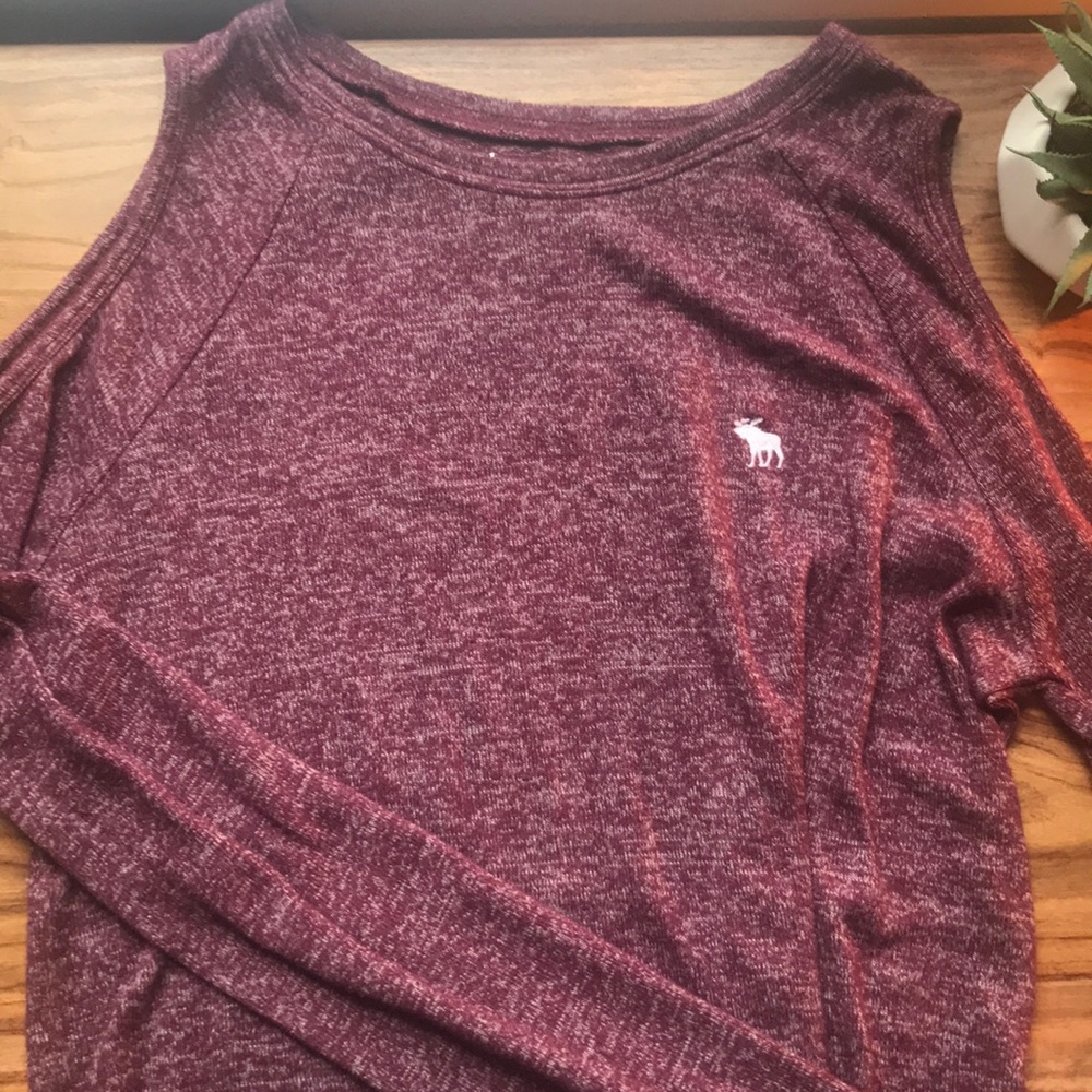 abercrombie cold shoulder long sleeve top